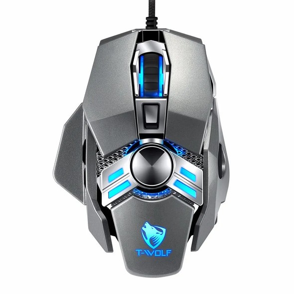 Мышь T-Wolf V10 RGB USB Grey TW-V10 фото