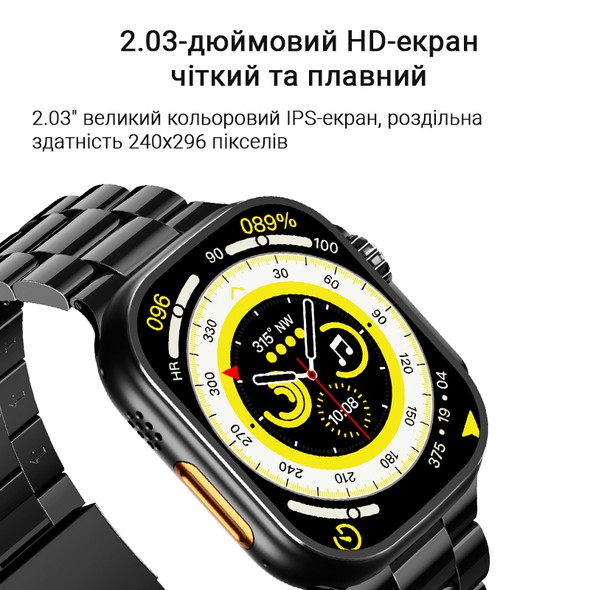 Смарт-годинник KEQIWEAR WS09 Ultra Black WS-009ULTRAb фото