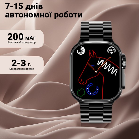 Смарт-годинник KEQIWEAR WS09 Ultra Black WS-009ULTRAb фото