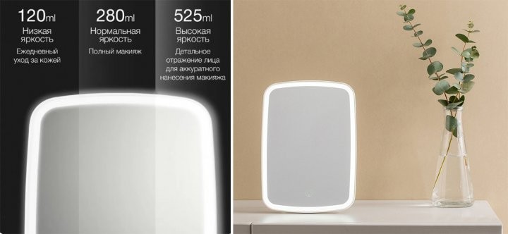 Зеркало для макияжа Xiaomi Jordan Judy NV026 White с LED подсветкой XMJJ фото