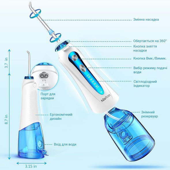 Іригатор H2OFloss HF-9Р White H2O-HF9Р-white фото