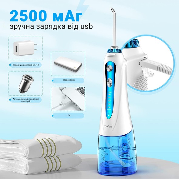 Іригатор H2OFloss HF-9Р White H2O-HF9Р-white фото