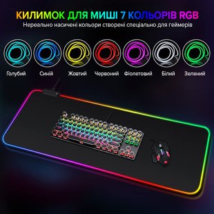 Игровая поверхность T-Wolf FGD-02 с RGB подсветкой (90х40 см) FGD-02-90-40 фото