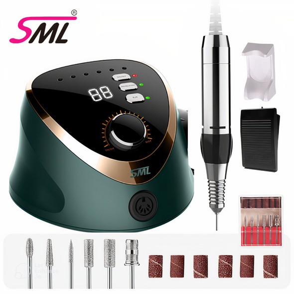 Фрезер для манікюру SML Nail Sander M12 з педаллю зелений SML-M12GR фото