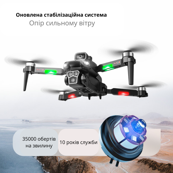 Квадракоптер INSPIRE M1s-4K 2battery 3600Mah Black M1s фото