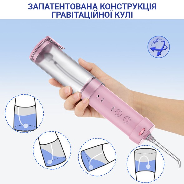 Іригатор H2Ofloss HF-10 mini pink H2O-HF10-pink фото