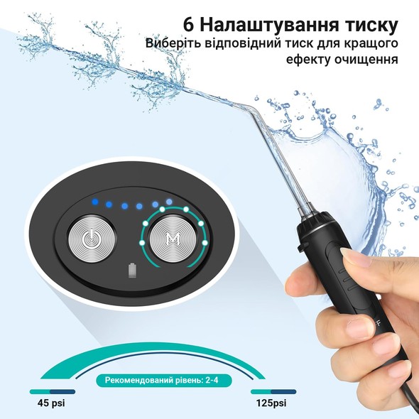 Іригатор H2Ofloss HF-3pro black H2O-HF3pro-black фото