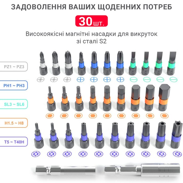 Електровикрутка INSPIRE KS-882042 35в1 2000mAh