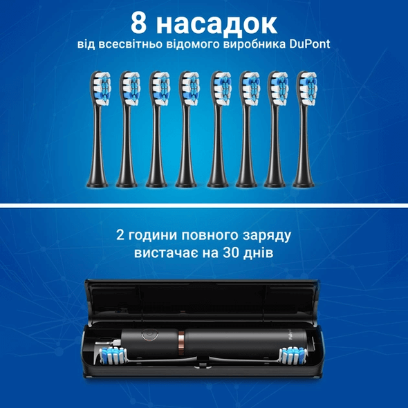 Набор электрических зубных щеток Fairywill P11 white+black P11-W-B фото