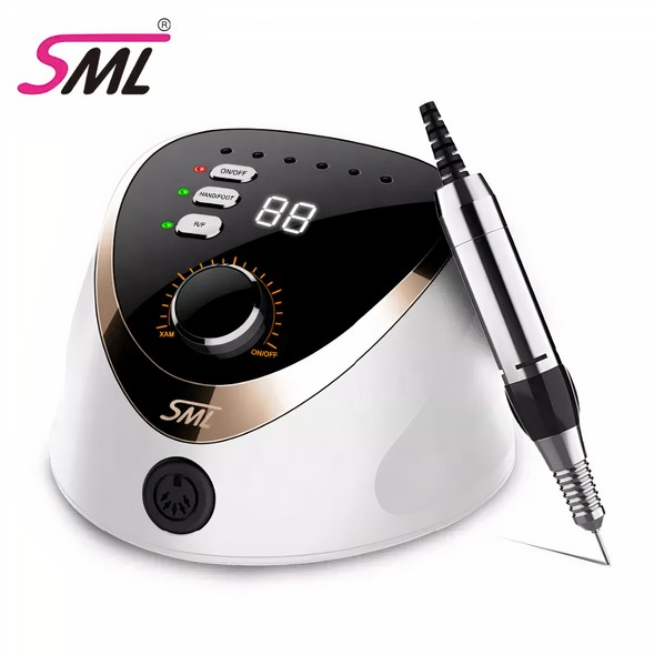 Фрезер для манікюру SML Nail Sander M12 з педаллю, бiлий SML-M12WT фото