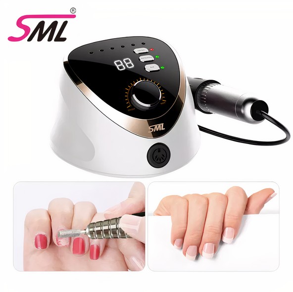 Фрезер для манікюру SML Nail Sander M12 з педаллю, бiлий SML-M12WT фото