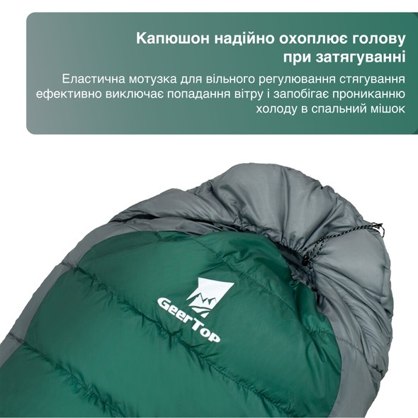 Спальный мешок зимний с подогревом GeerTop Зеленый A-Sleeping-bag001 фото