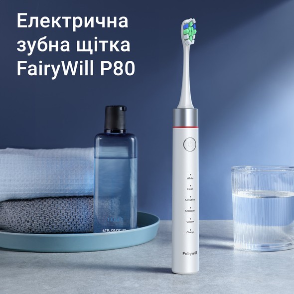 Електрична зубна щітка Fairywill P80 White FWP80WH фото