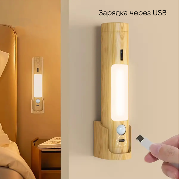 Світильник нічник INSPIRE FN-9 4W 4000К 5V USB з акумулятором та датчиком руху FN-9 фото